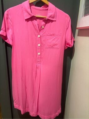 Vineyard Vines Hot Pink Short-Sleeve Polo Shirt Dress